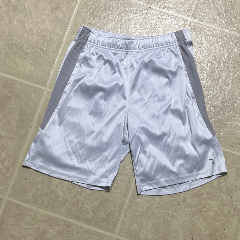 Old Navy Men's Athletic Shorts in White and Gray